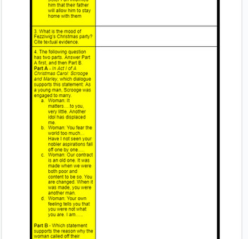 Preview of Worksheet - A Christmas Carol Act I Scene 5 Reading Comprehension Strategies