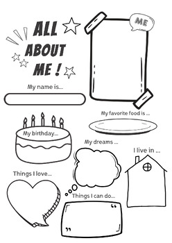 Preview of Worksheet: All about me