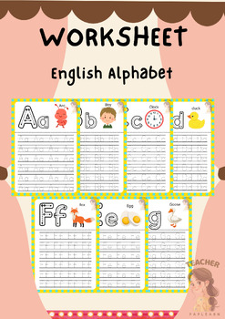 Preview of Worksheet Alphabet English (Kindergarten) - Teacherpaplearn