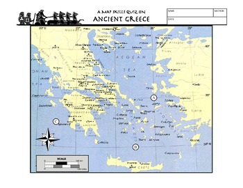 Preview of Latitude and Longitude Worksheets Ancient Greece Questions & Map