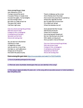 Preview of Worksheet - Australia in Song