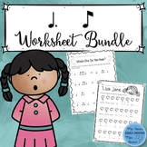 Music Worksheet Bundle: Tom Ti (Dotted Quarter Note / Eigh