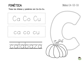 Preview of Worksheet "CA-CO-CU" SYLLABLE - write 3