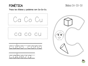 Preview of Worksheet "CA-CO-CU" SYLLABLE - write 4