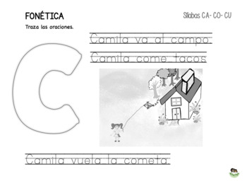 Preview of Worksheet "CA-CO-CU" SYLLABLES - write 8 (trazado)