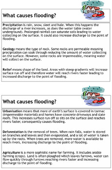 Preview of Worksheet - Causes of flooding | UK Teachers