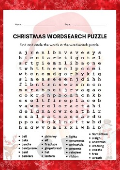 Christmas Wordsearch Word Search Stencil for Royal Icing Sugar Cookies