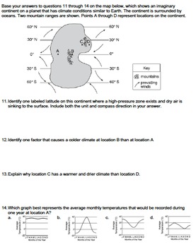 worksheet climate on an imaginary continent editable tpt