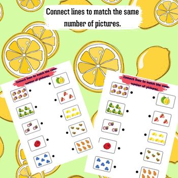 Preview of Worksheet Connecting Lines to Match the Same Number of Images