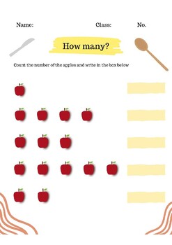 Preview of Worksheet “Count the fruit with us”