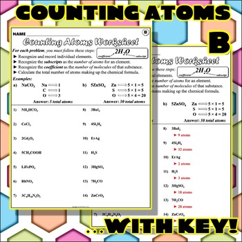 Worksheet: Counting Atoms V... by Travis Terry | Teachers Pay Teachers
