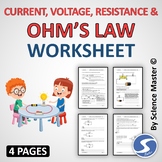 Worksheet Current, Voltage, Resistance and Ohm's Law