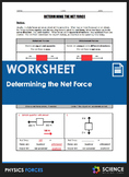 Determining Net Force from Free Body Diagrams Worksheet Activity