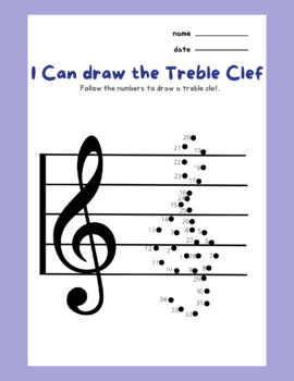 Preview of Worksheet Draw Treble Clef