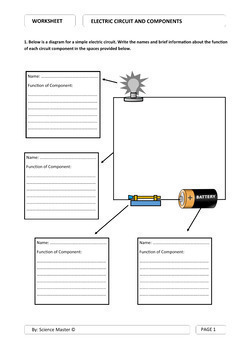 Electric Circuits Worksheet by Science Master | Teachers Pay Teachers