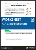 Worksheet - F=MA Word Problems - Part 2