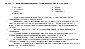 Preview of Worksheet: George Orwell and Government (EDITABLE)