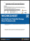 Worksheet - Gravitational Potential Energy (GPE) Word Prob