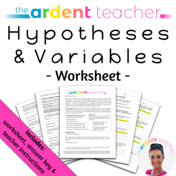 Preview of Hypotheses & Variables Practice Worksheet