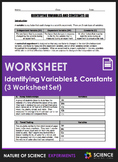 Worksheet - Identifying Variables and Constants (3 Worksheet Set)