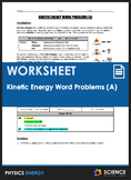 Worksheet - Kinetic Energy (KE) Word Problems (Part 1)