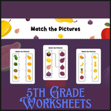 Worksheet Match Pictures for Kids | 5th Grade Worksheets