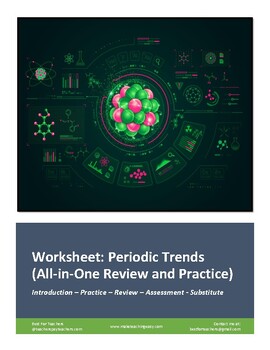 Preview of Worksheet: Periodic Trends (All-in-One Review & Worksheet)