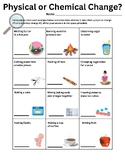 Worksheet: Physical or Chemical Changes of Matter