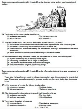 Worksheet - Primary Ecological Succession *EDITABLE* | TpT