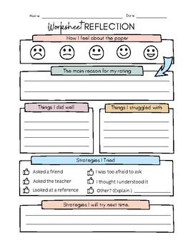 Worksheet Reflection by Alisha Coleman | TPT