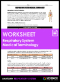 Worksheet - Respiratory System Medical Terminology - HS-LS1