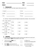 Worksheet - Rhyming words, Homonyms, Synonyms and Alphabetizing