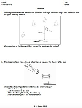 Worksheet - Shadows *Editable* | TpT