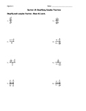 Worksheet - Simplifying Complex Fractions