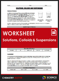 Worksheet - Types of Mixtures -  Solutions, Colloids and S
