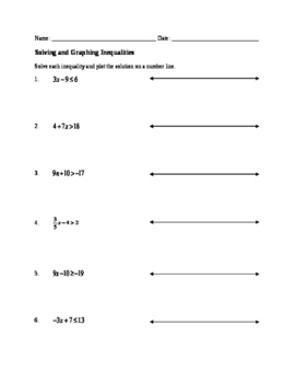 inequalities problem solving worksheet