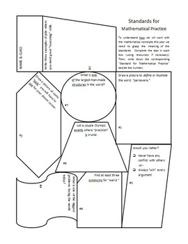 Preview of Worksheet - Starter Activity for Standards for Mathematical Practice