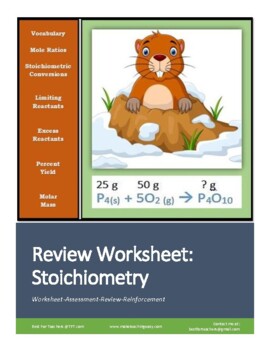 Preview of Worksheet: Stoichiometry Review (Calculations, Percent Yield, Theoretical Yield)