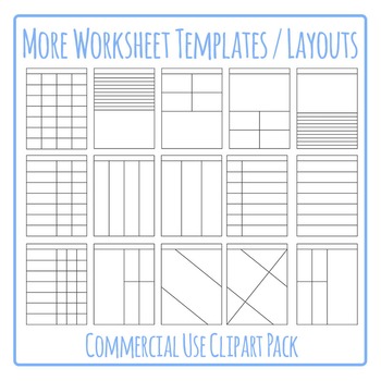 Preview of Worksheet Templates / Layouts for Homework / Morning Work Clip Art / Clipart