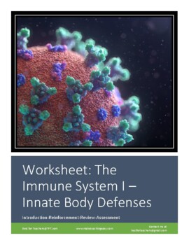 Preview of Worksheet: The Immune System I - Innate Body Defenses