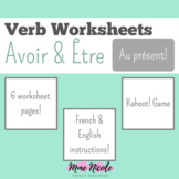 French Verb Worksheets: Avoir & Être au present (DIGITAL V