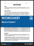 Worksheet - What is Friction?