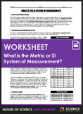 Worksheet - What is the Metric or SI System of Measurement?