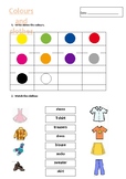 Worksheet colours and clothes