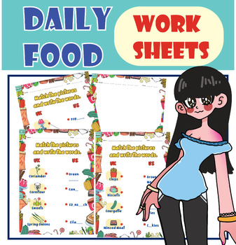 Preview of Worksheet food in everyday life with vocabulary US & UK