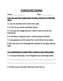 Worksheet for Conjunction