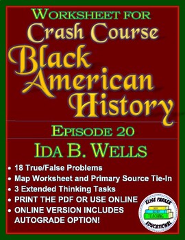 Preview of Worksheet for Crash Course Black American History Ep. 20: Ida B. Wells