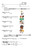 Worksheet -  Nouns/Pronouns, Verbs, Rhyming words, Synonym