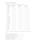 Worksheet for nationalities in Spanish
