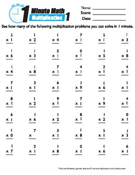 Preview of Worksheet multiplication 1